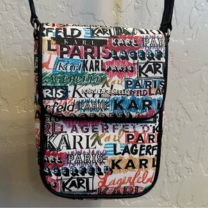 Karl Lagerfeld Graffiti Logo Print Crossbody Bag
